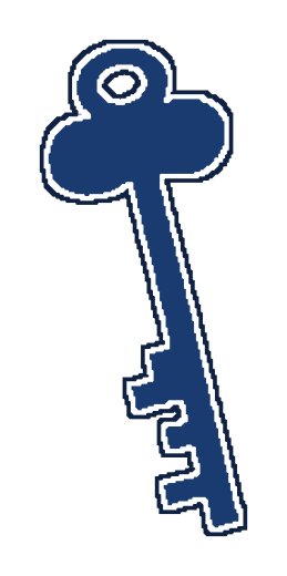 Blue key representing confidence