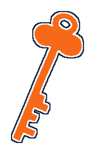 Orange key representing skills